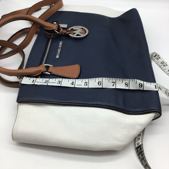 Michael Kors Sutton Handbag medium blue and cream - Picture 6 of 11